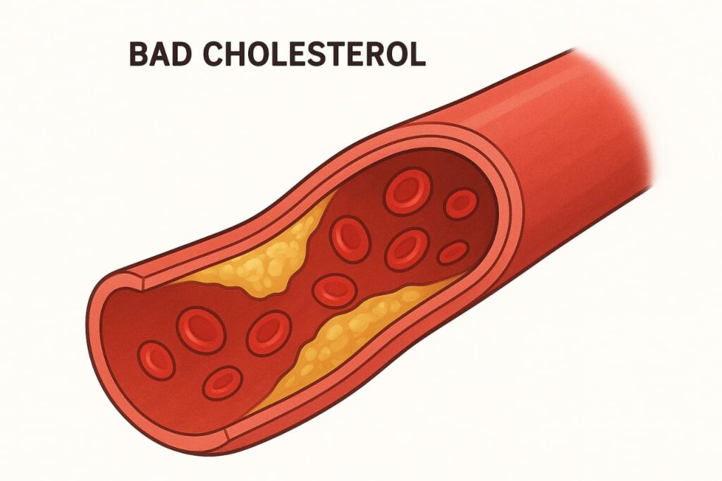 image shows that an artery blocked due to high level of LDL