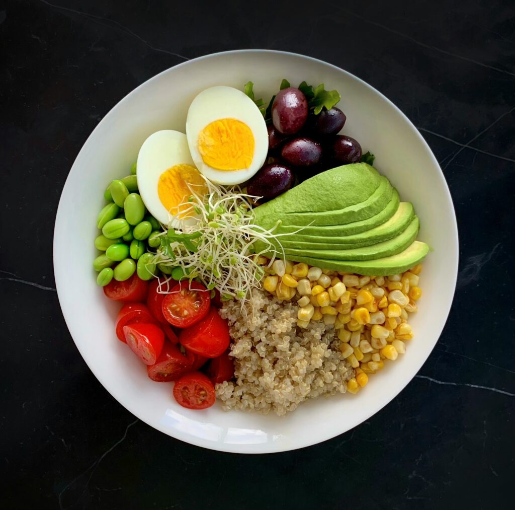 plate shows a balanced nutrient foods