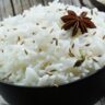 A bowl of white rice a major portion of Indian diet which is a source of refined carbohydrates