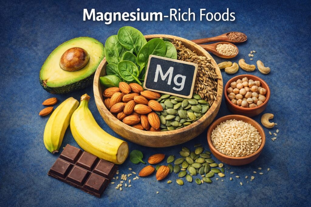 Image contains the foods which are the rich source of magnesium